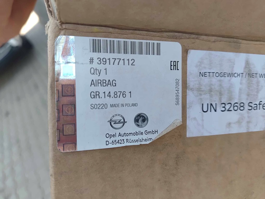 фото №7, Opel astra k corsa e подушка подушка безопасности водителя nowa оригинальный номер 3648