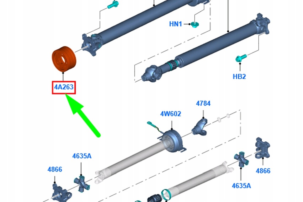 фото №8, Ford ranger mk3 задний гаситель вала приводного 5228344 новый оригинальный ab39-