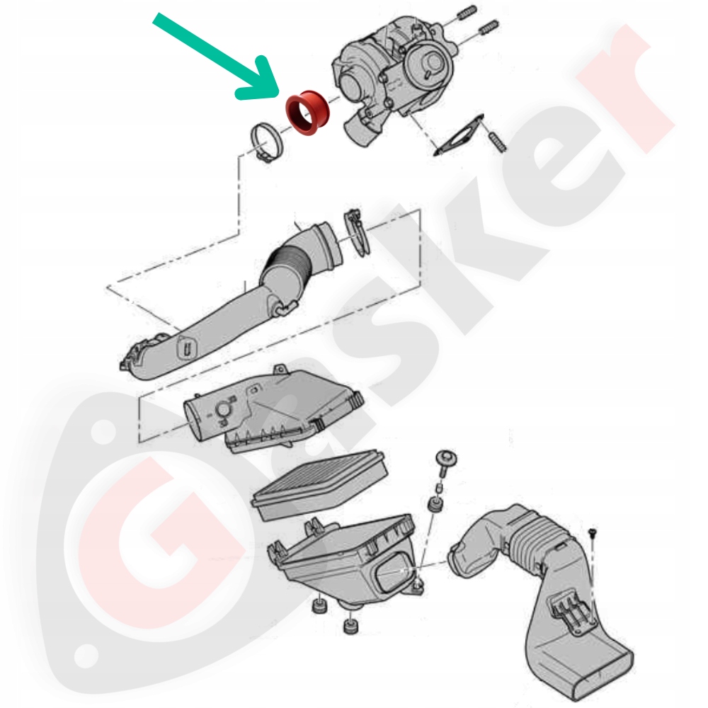 фото №3, Прокладка шланг citroen c4 aircross 1.8 hdi