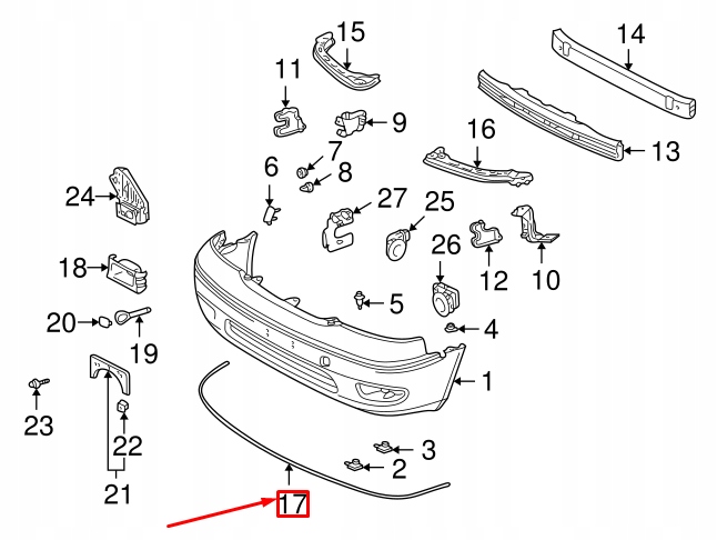 Lexus ls xf30 молдинг захисна заднього бампера 5275150030 52751-50030 Зі Шроту