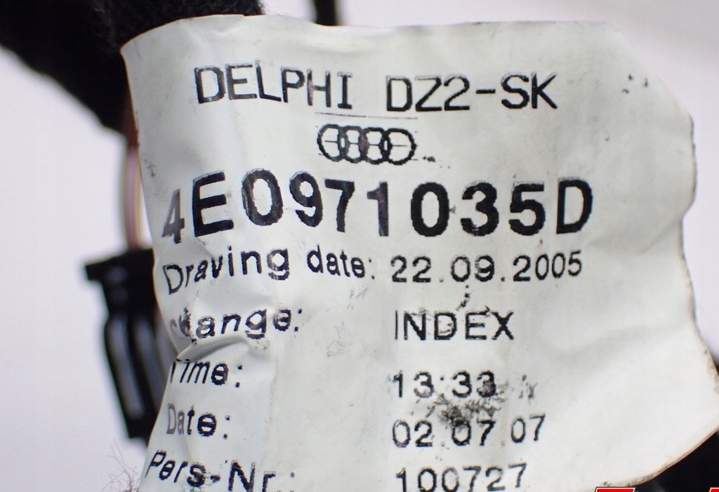 фото №12, Жгут дверь левый перед audi a8 s8 d3 4e0971035d