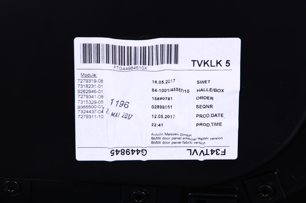 фото №8, Bmw 3 f34 gt обшивка обивка дверь левый перед