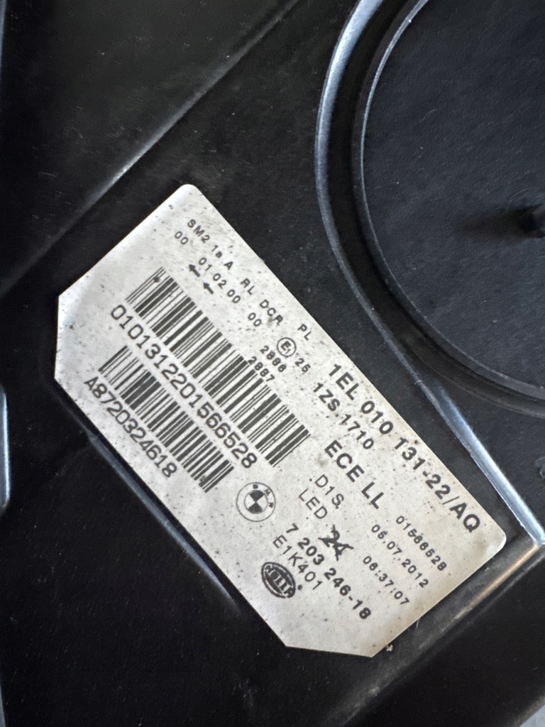 фото №12, Bmw 5 v f10 f11 лампа права ліва комплект bi ксенон некерований 7203246