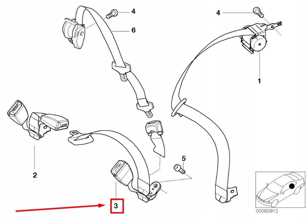 Bmw 3 e46 ремень безопасности задний левое  72118233291 8233291 oem Киев