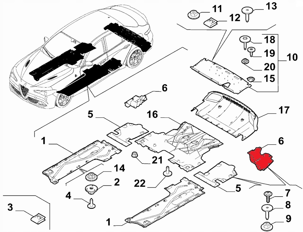 фото №4, Alfa romeo giulia защита бампера задняя левая veloce