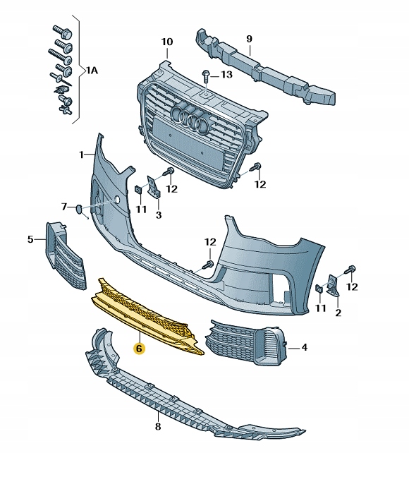 Купить Решётка zaślpeka бампера перед середина audi a1 przedlift aso оригинал