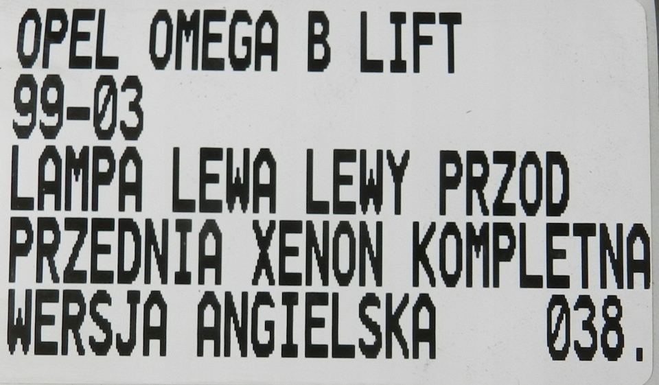 фото №9, Лампа ліва лівий перед opel omega b lift ксенон