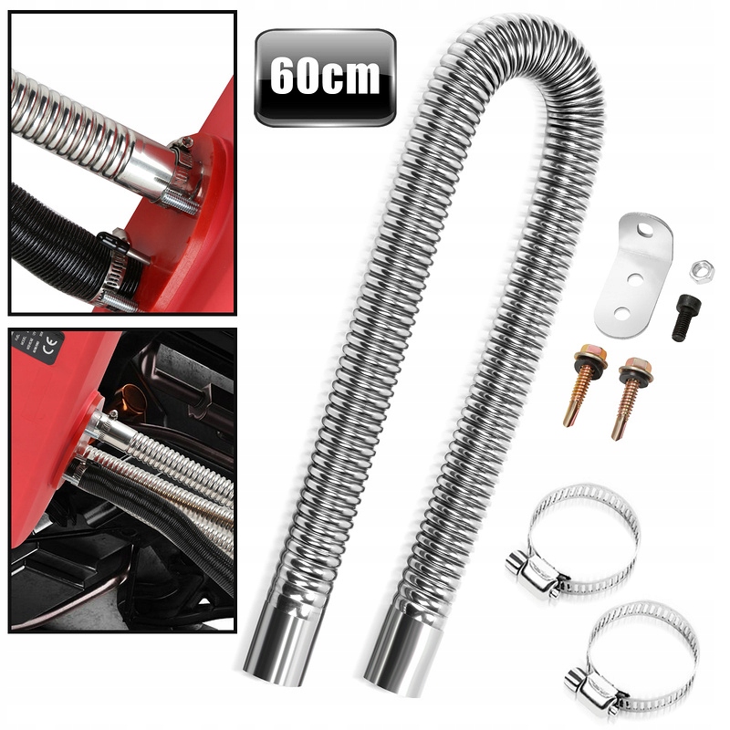 фото №14, Труба вихлопна вихлопних газів обігріву стояночного гасник сталь нержавіюча 60cm