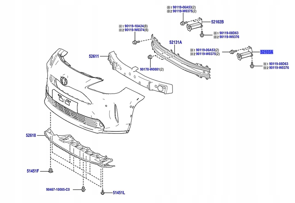 фото №1, 52103-k0020 зона деформации yaris cross