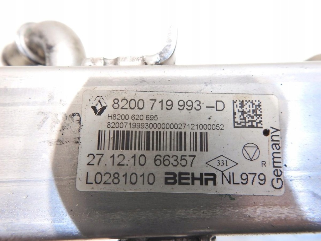 фото №6, Радиатор выхлопных газов egr renault latitude 2.0 dci 8200719993 h8200620695