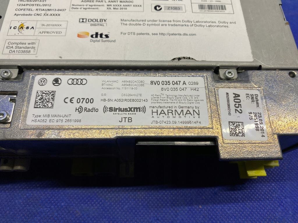 фото №8, Audi s3 8v a3 считыватель навигации мультимедиа mmi gps harman kardon 8v0035047a