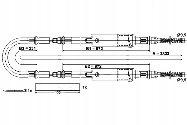 фото №1, Ate трос тормоза ручного ford transit transit to
