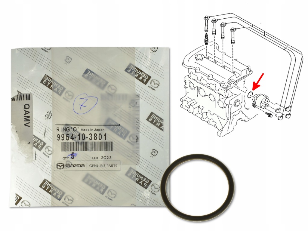 фото №1, Mazda 323 bg 89-94 1.6i ущільнювальне кільце апарата запалювання
