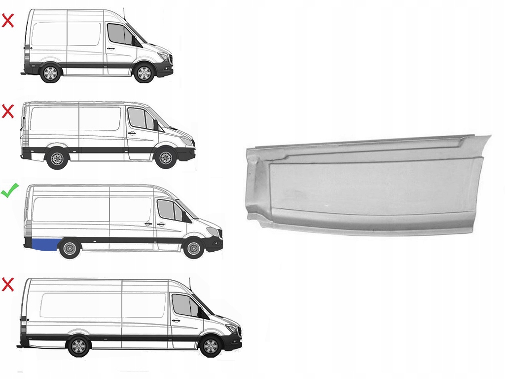 фото №1, Vw crafter 2005-2017 крыло правая задняя длинная основа