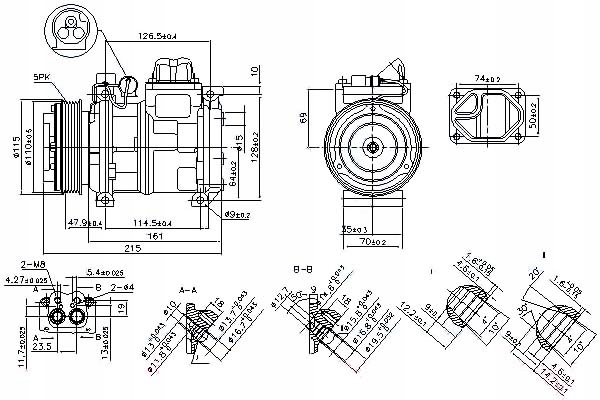 фото №12, Компрессор кондиционера pasuje do: bmw 3 e36 , 5 e34 , 7 e32 , 8 e31 ,