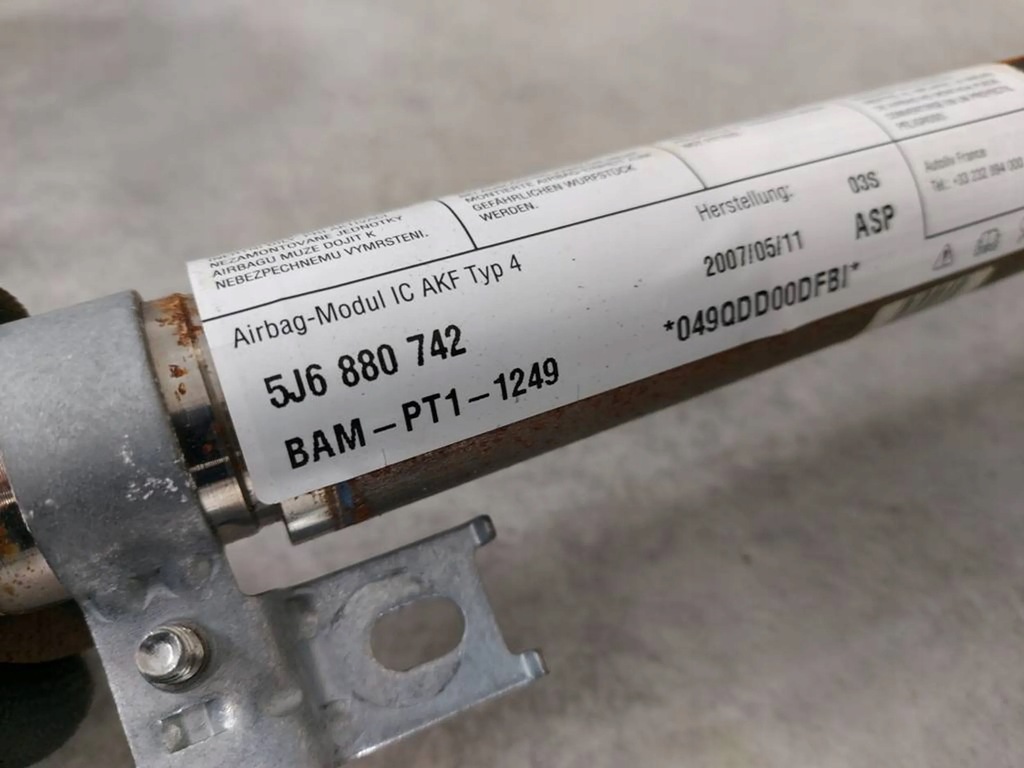 фото №5, Шторка безпеки подушка безпеки права skoda fabia ii 06-10 hb