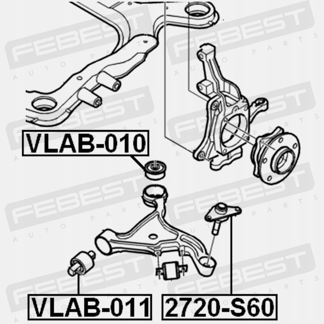 фото №11, Febest vlab-010 подшипниковый узел, рычаг