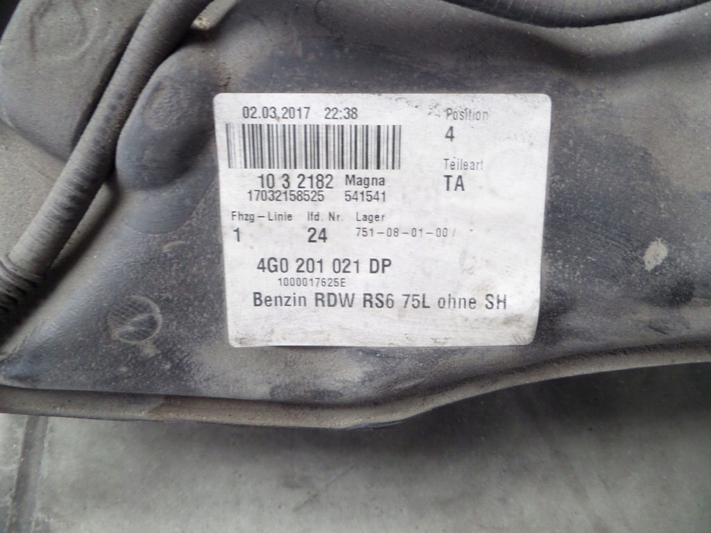 фото №6, Бак пального kompletny audi rs6 c7 4g 4g0 1