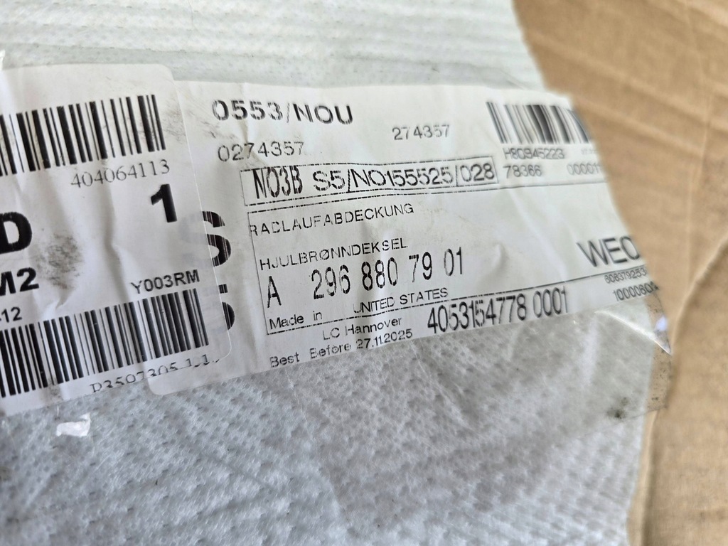 фото №5, Mercedes eqs x296 молдинг крила правий задня a2968808201 oryg