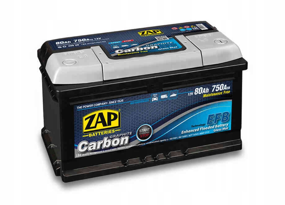 фото №1, Акумулятор zap карбон efb 12v 80ah 58008/lb4