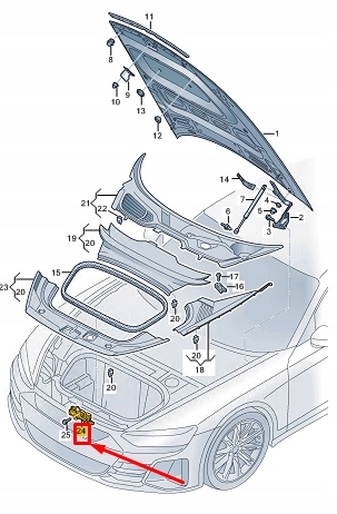 фото №1, Audi e-tron gt bonnet lock with microswitch 9j1823509by