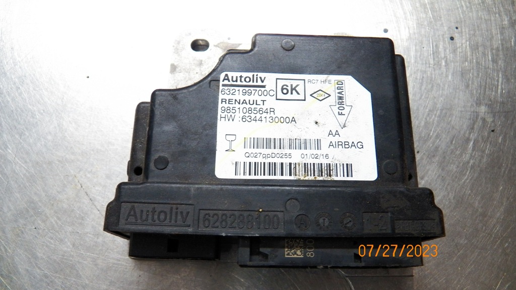 фото №1, Датчик подушок подушка безпеки renault kadjar 1.5 dci 985108564r