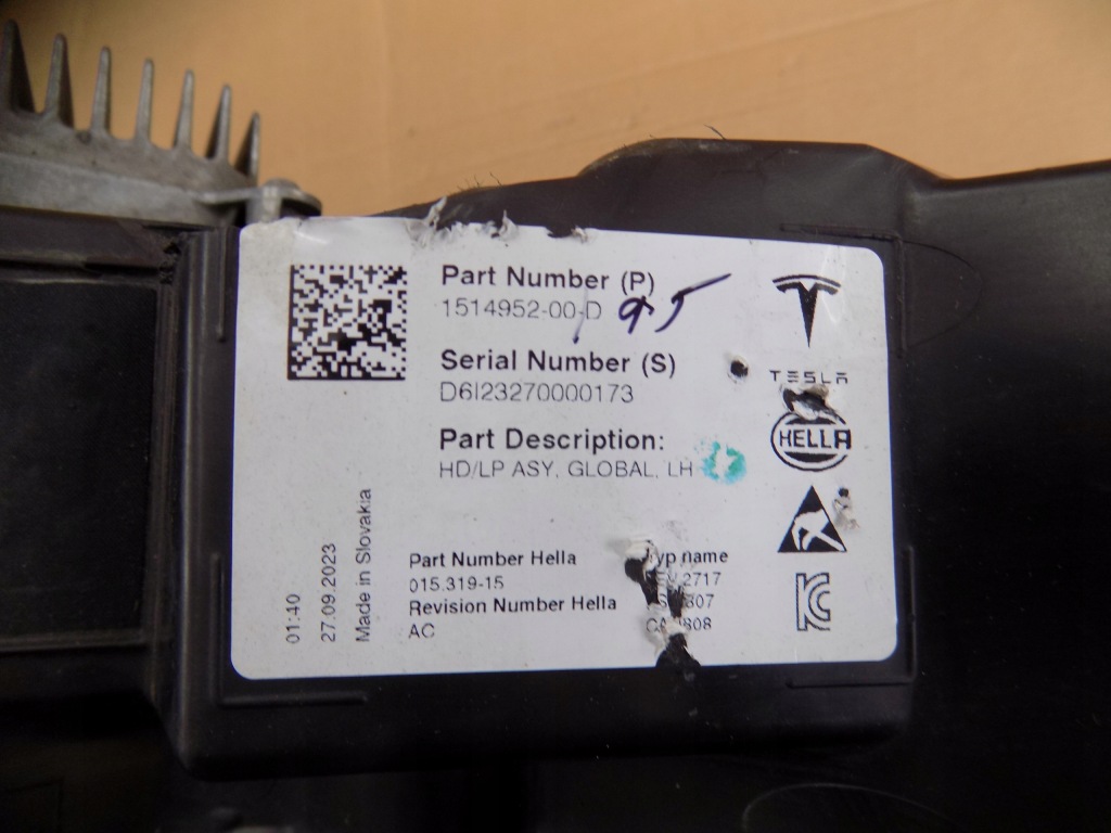 Фара левая передняя левый перед tesla 3 y рестайлинг  1514952-00-d оригинал Доставка