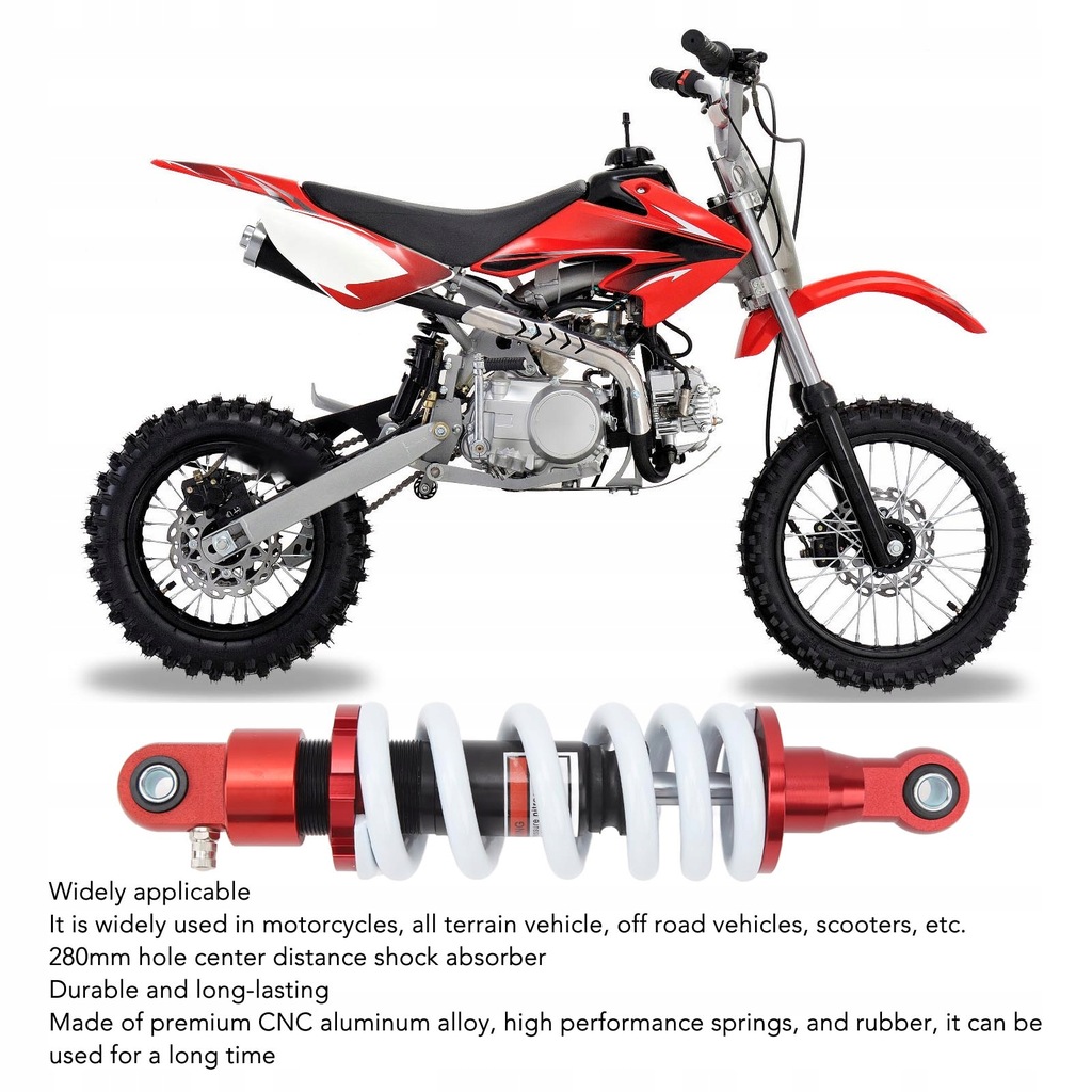 фото №14, Амортизатор задній 280 mm регульовані підвіска амортизатор do skuterów