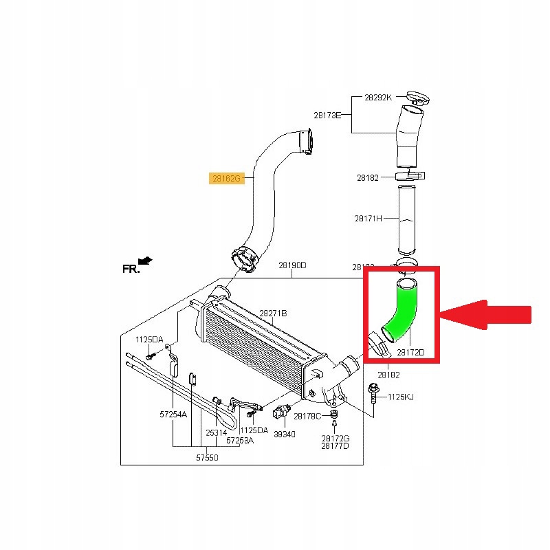 фото №6, Труба интеркулер hyundai h-1 2.5 crdi 281724a700