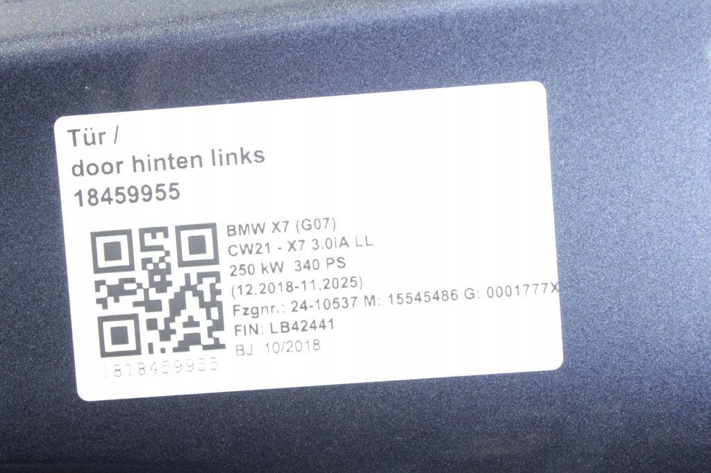 фото №3, Дверь левая задние bmw g07 x7 c27 arktis grau