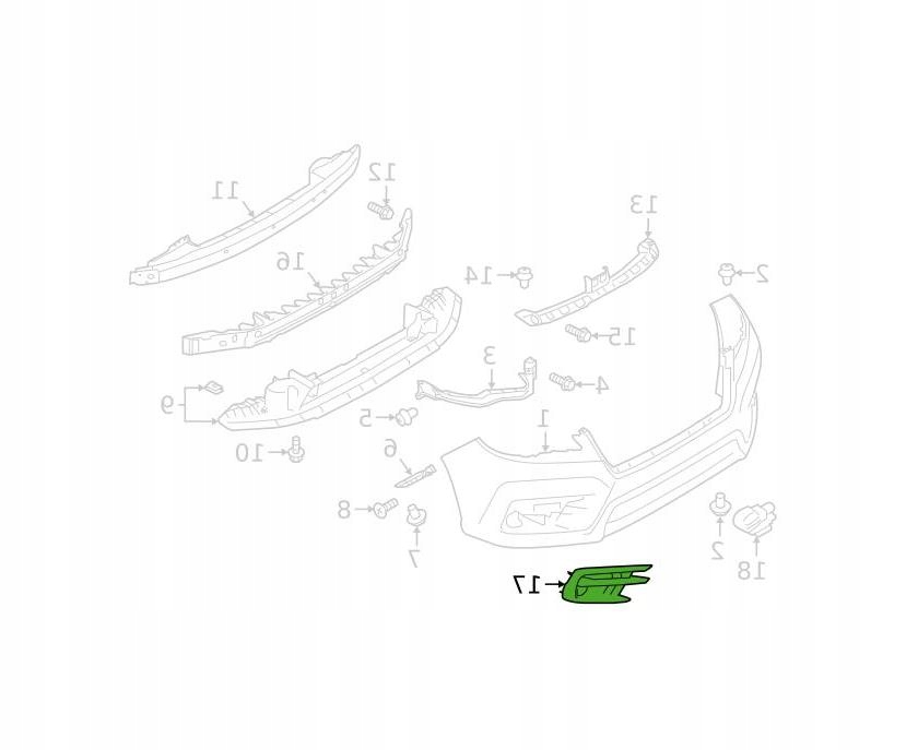 фото №1, Решётка радиатора бампера subaru ascent 19-- 57731xc02a правый