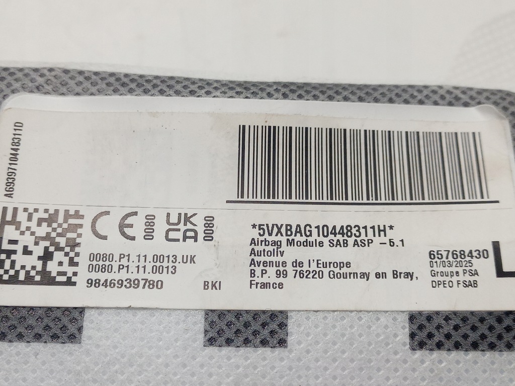 фото №5, Ліва подушка подушка безпеки сидіння citroen ds4 ii 9846939780