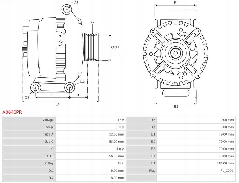 Генератор as-pl a0640pr opel astra signum vectra z22se z20net z22yh Ціна