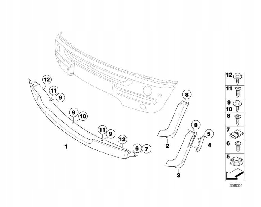 Спойлер правий молдинг bmw mini r50 r53 оригінальний 51117130312 Недорого
