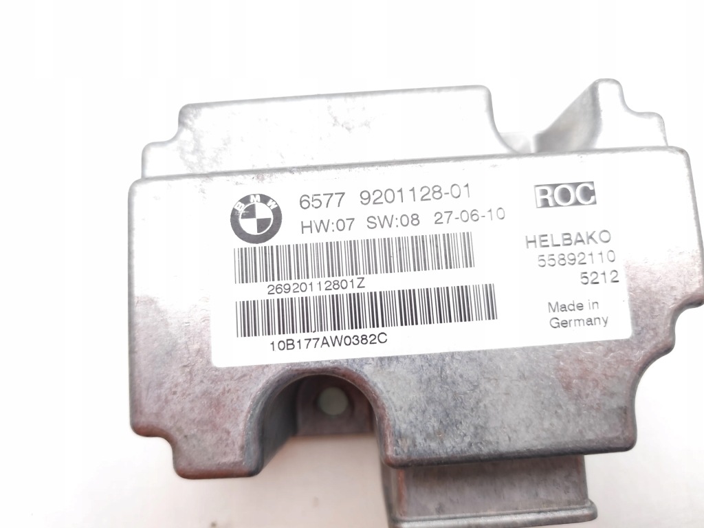 Bmw 1 series блок керування / модуль подушка безпеки 118d дизель 105kw 143 hp 9201128 Зі Шроту