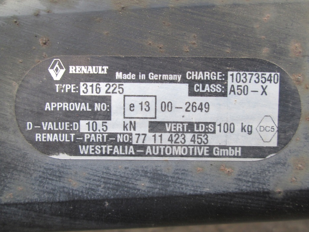 фото №6, Hak балка фаркоп renault koleos i 7711423453 westfalia + модуль + жгут