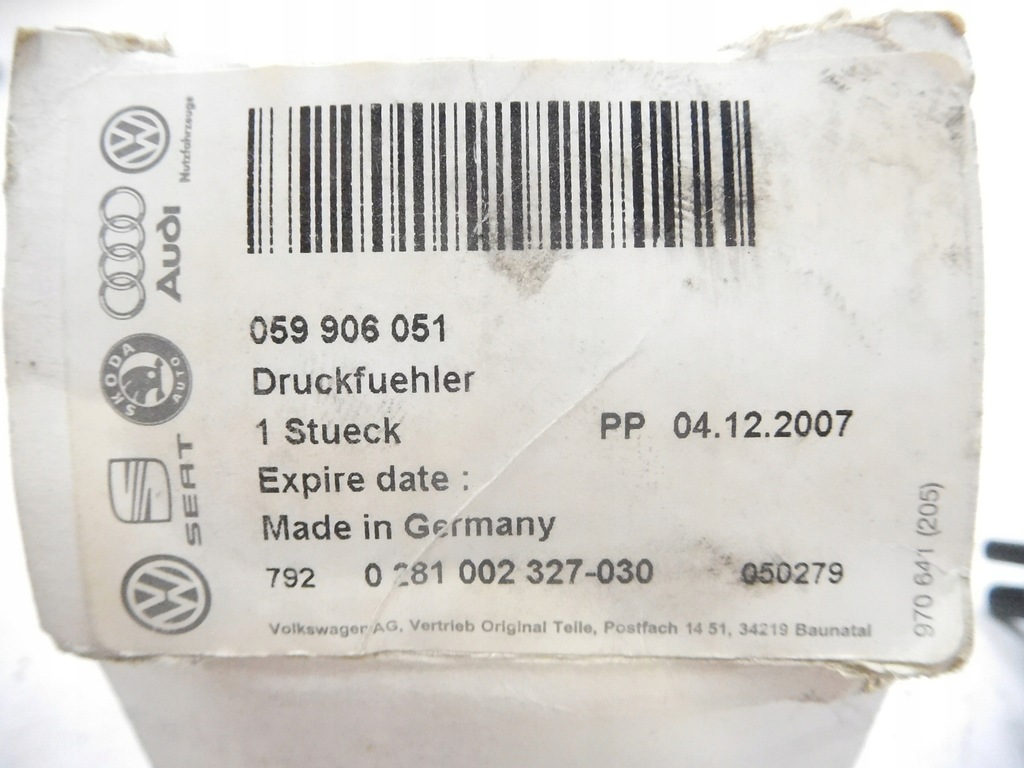 фото №6, Датчик давления выхлопных газов audi a8 d2 оригинальный номер 59906051