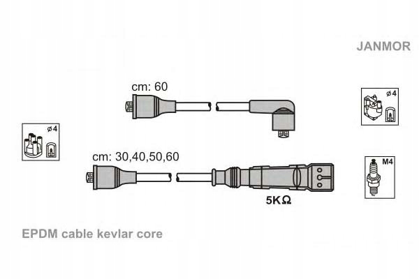 фото №2, Провода зажигания kpl. seat vw janmor
