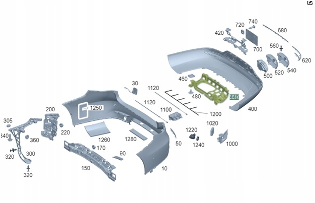 фото №10, Mercedes eqs v297 напрямна бампера задня a2978856102
