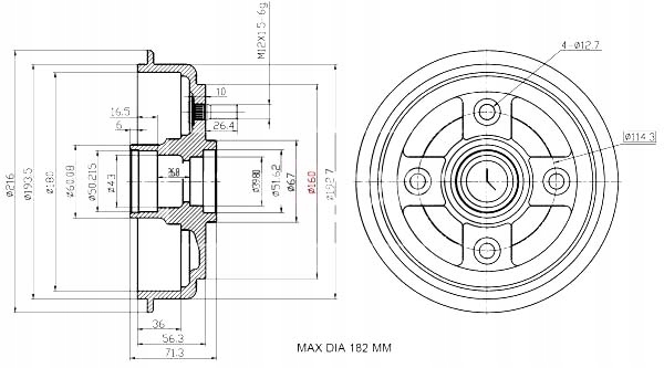 фото №1, Тормозные барабаны ham. 2szt hyundai t. atos maxgear