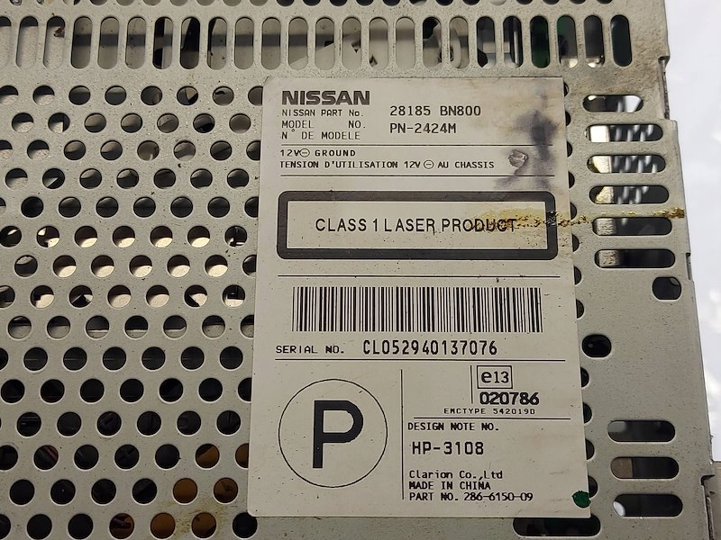 фото №9, Радио заводской clarion pn-2424m 28185 bn800 nissan almera 2 ii n16 lift