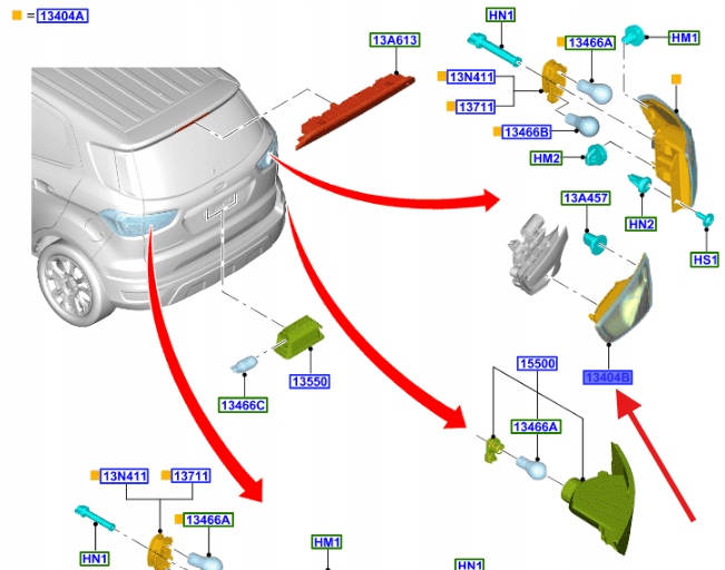 фото №1, Лампа внутренняя задняя левая ford ecosport 2017- 2333290 _ gn15-13a603-dd