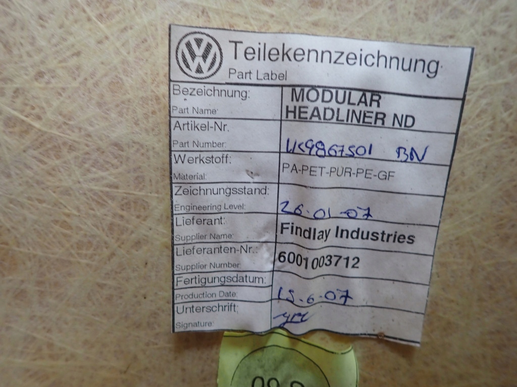 фото №14, Vw golf v kombi 03-09 потолок 1k9867501bn 1k0868837e