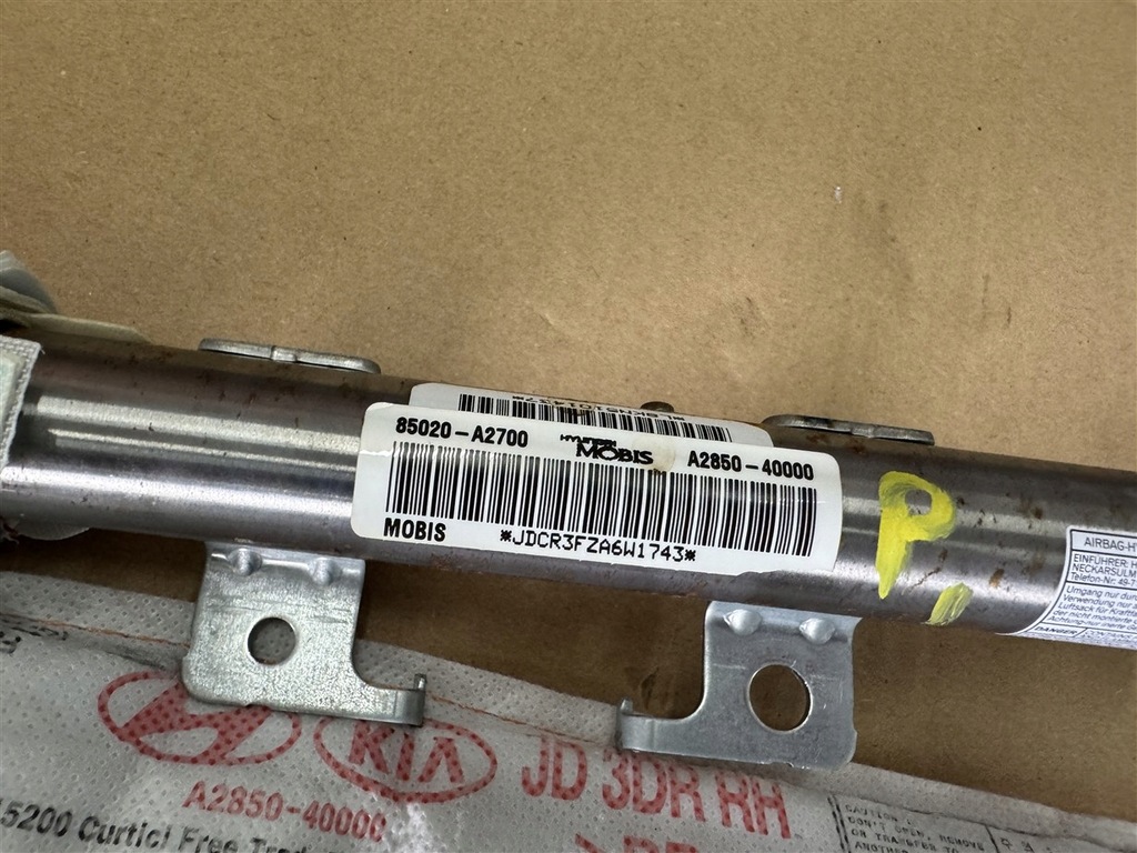 фото №5, Подушка безпеки шторка безпеки 3d 3двері права 85020-a2700 kia ceed proceed ii 2 gt lift