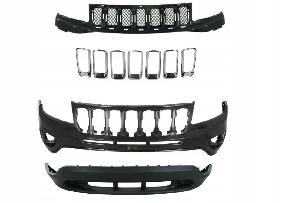 фото №1, Jeep compass pk 11- бампер + решётка радиатора хром +спойлер