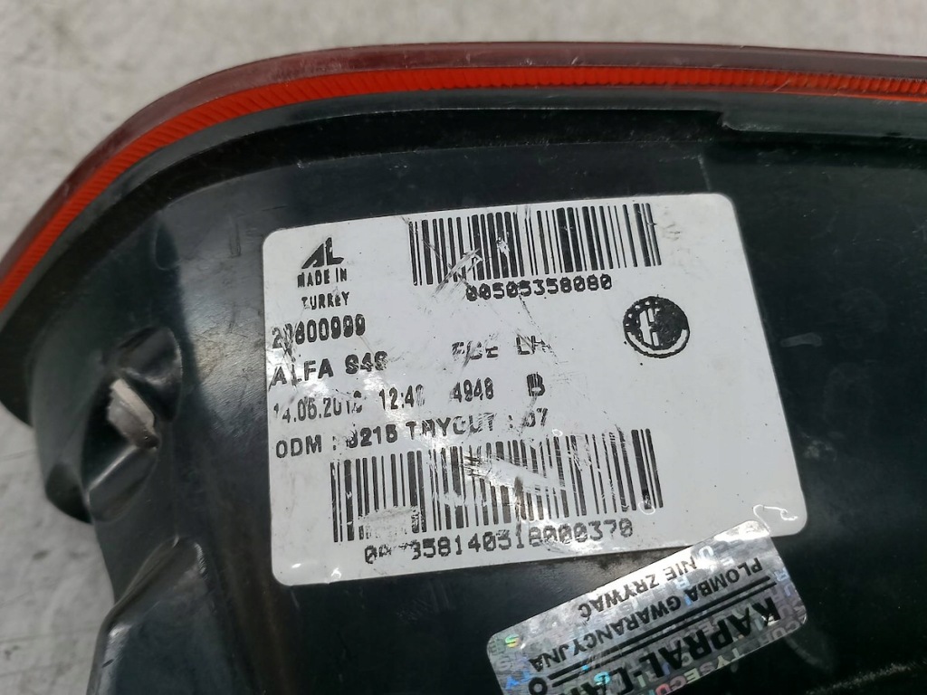 фото №2, Лампа задня ліва alfa romeo stelvio 20800999