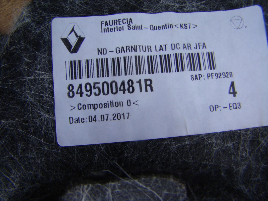 фото №6, Renault scenic iv правый обшивка багажника обивка