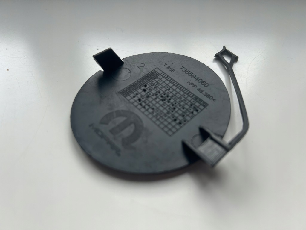 фото №12, Fiat doblo ii lift 2014-2022 заглушка фаркоп перед czarna структура оригінал