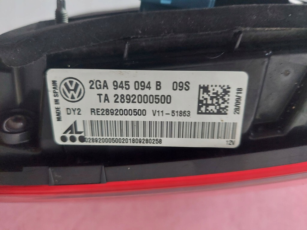 фото №6, Vw t-roc 2ga лампа левая задняя задняя w крышка led