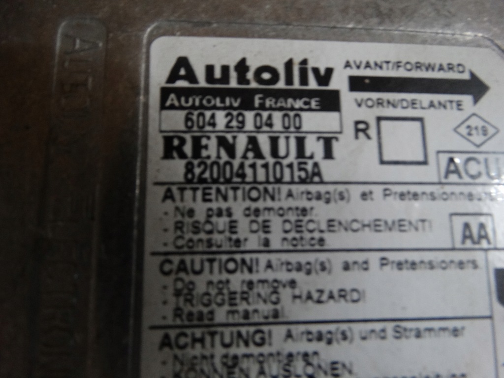 фото №4, Модуль подушка безпеки датчик renault scenic ii 8200411015a